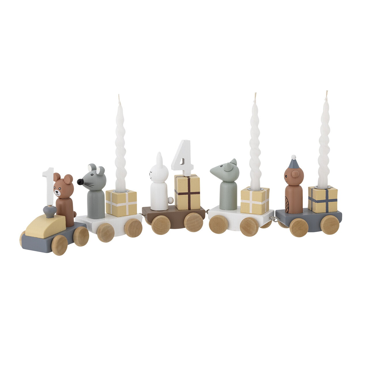 Jucarie aniversara, Bloomingville, Junaid Birthday v2, 38x5x11 cm, FSC 100%, MDF/lemn de fag, multicolor - imagine 6